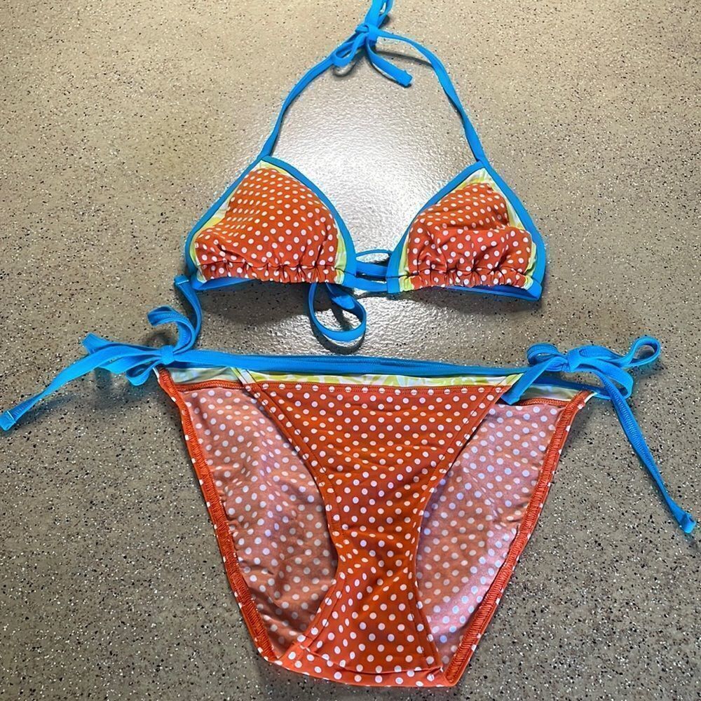 GAP Body rust orange polka dot string bikini - Picture 2 of 12